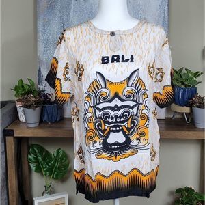 NEW! Bali Beach Summer Tshirt 100% Cotton - Yellow Barong